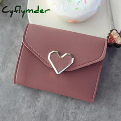 Cyflymder Women Wallets 6 Color Money Bags Short Love Small Purse Women’s Student Card Holder