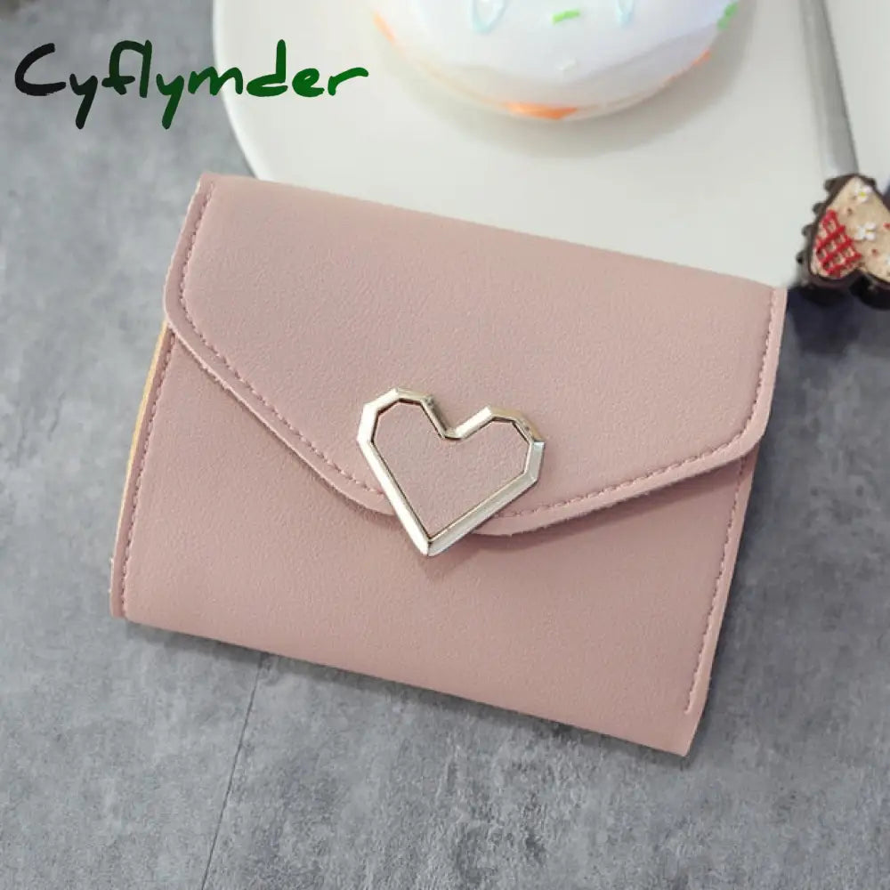 Cyflymder Women Wallets 6 Color Money Bags Short Love Small Purse Women’s Student Card Holder