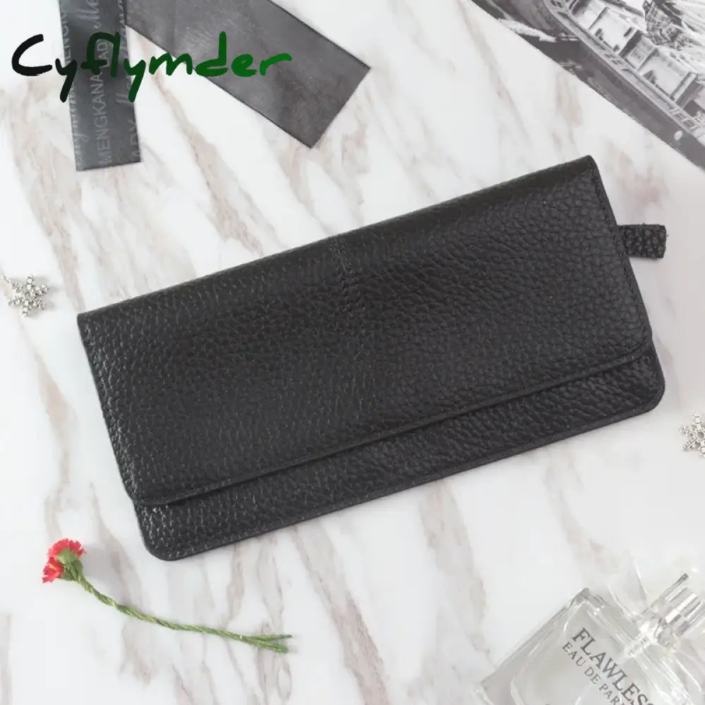 Cyflymder Women Wallets Genuine Leather Women Long Wallet Fashion Zipper Bag Multicolor Wallet Splicing Wild Coin Purse