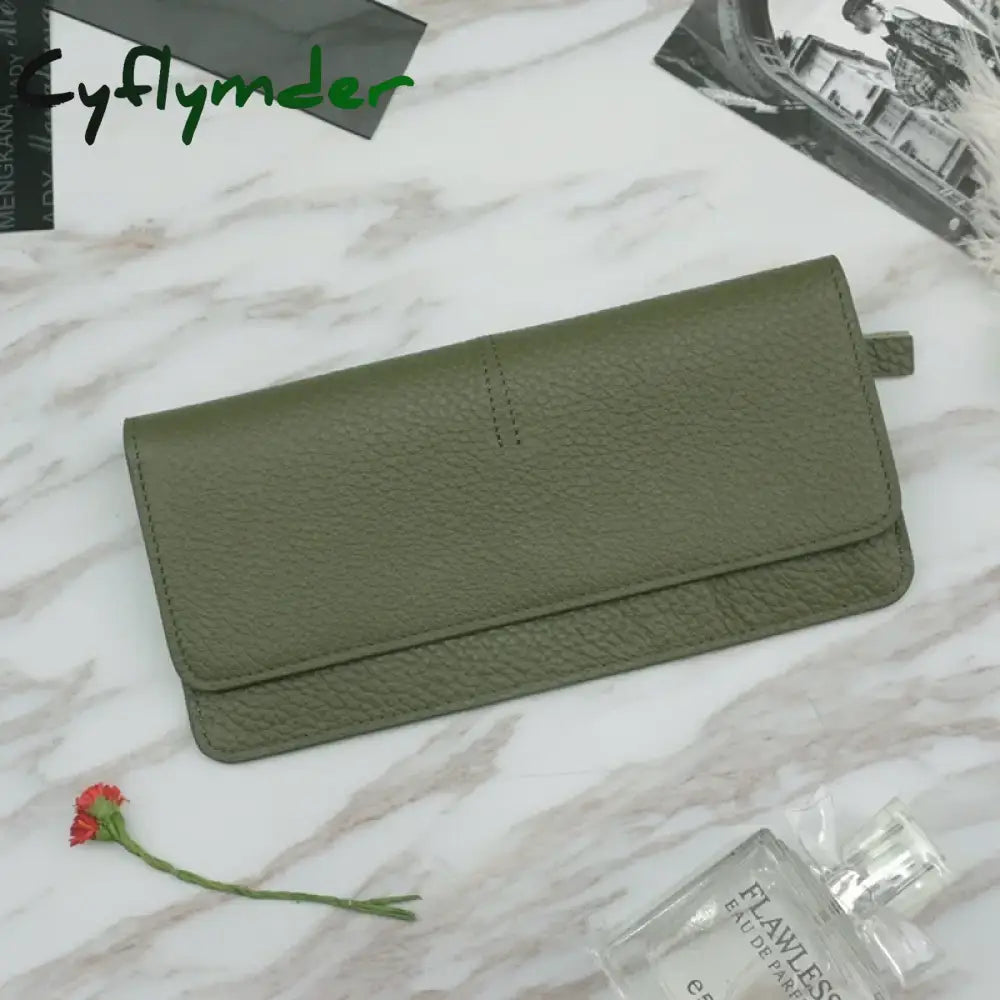 Cyflymder Women Wallets Genuine Leather Women Long Wallet Fashion Zipper Bag Multicolor Wallet Splicing Wild Coin Purse