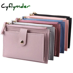 Cyflymder Women Wallets Pu Leather Female Purse Mini Hasp Solid Multi-Cards Holder Coin Short Slim