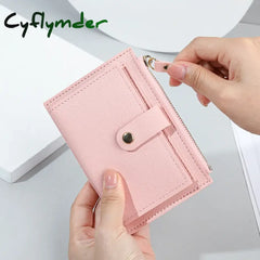 Cyflymder Women Wallets Pu Leather Female Purse Mini Hasp Solid Multi-Cards Holder Coin Short Slim