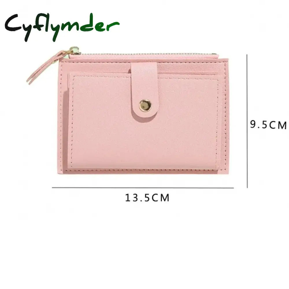 Cyflymder Women Wallets Pu Leather Female Purse Mini Hasp Solid Multi-Cards Holder Coin Short Slim