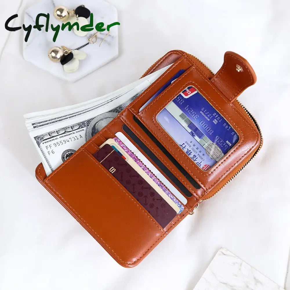 Cyflymder Women Wallets Small Luxury Brand Leather Purse Ladies Card Bag For Clutch Female Money