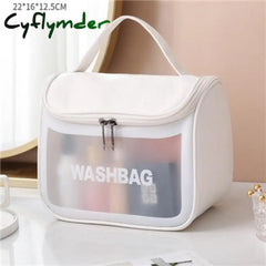 Cyflymder Women Zipper Wash Make Up Bag Travel Large Capacity Cosmetic Bags Pvc Waterproof Portable