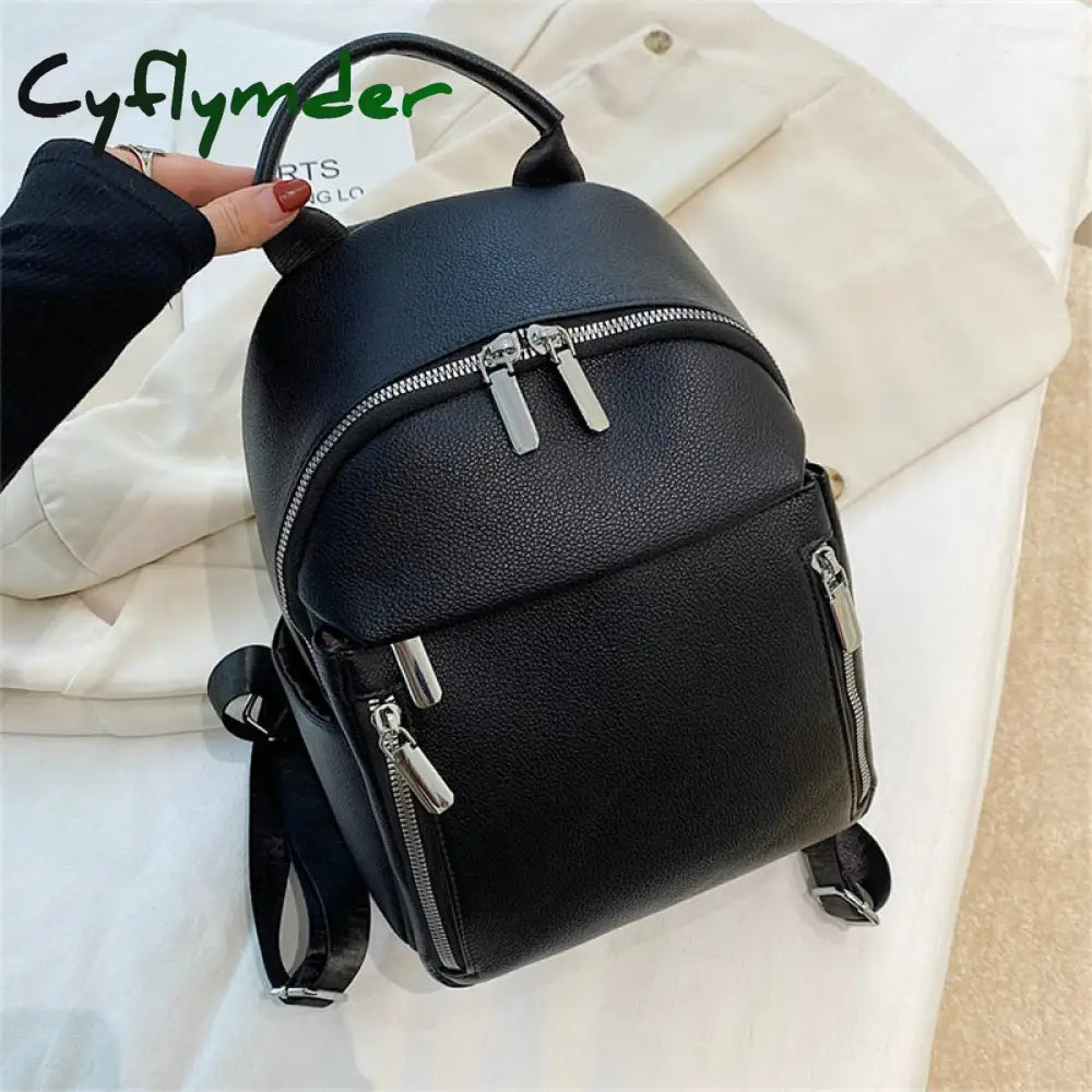 Cyflymder Women’s Backpack New Luxury Designer Solid Color Single Shoulder Bag Soft Leather Large