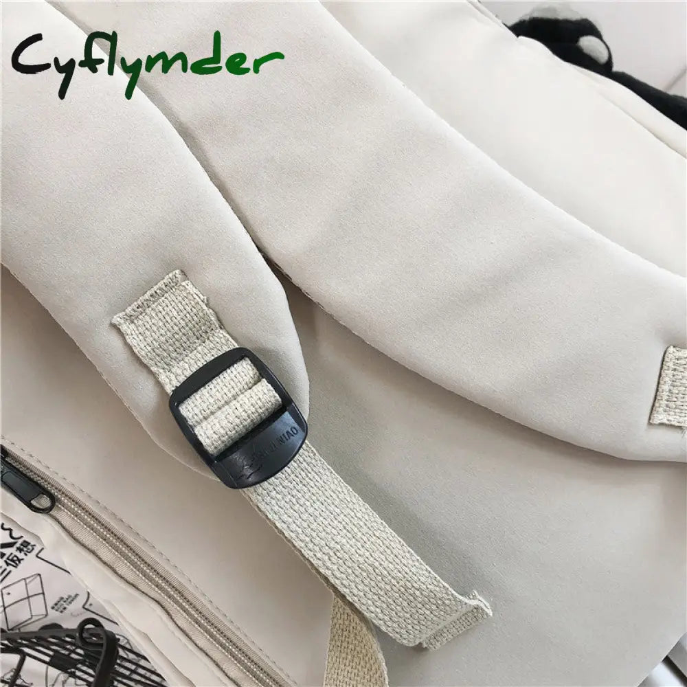 Cyflymder Women’s Backpack Solid Color Female Multi-Pocket Casual Woman Travel Bag High Quality