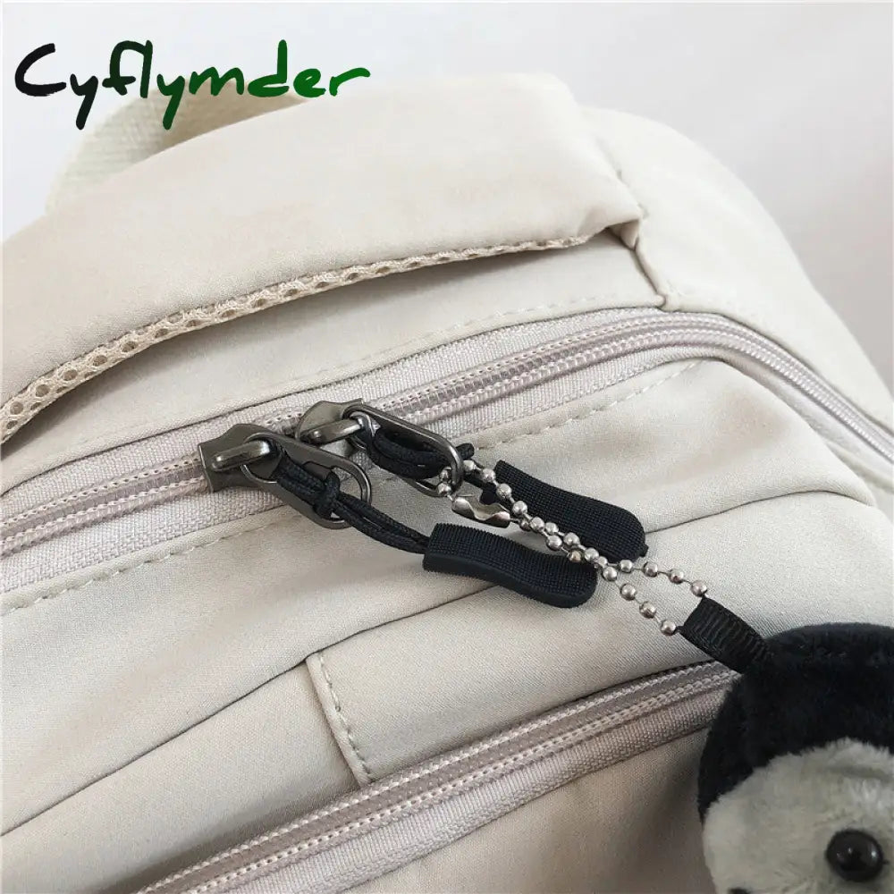 Cyflymder Women’s Backpack Solid Color Female Multi-Pocket Casual Woman Travel Bag High Quality