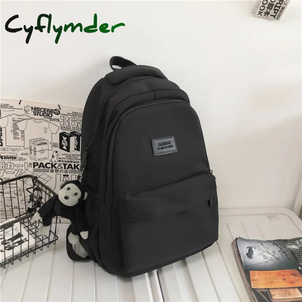 Cyflymder Women’s Backpack Solid Color Female Multi-Pocket Casual Woman Travel Bag High Quality