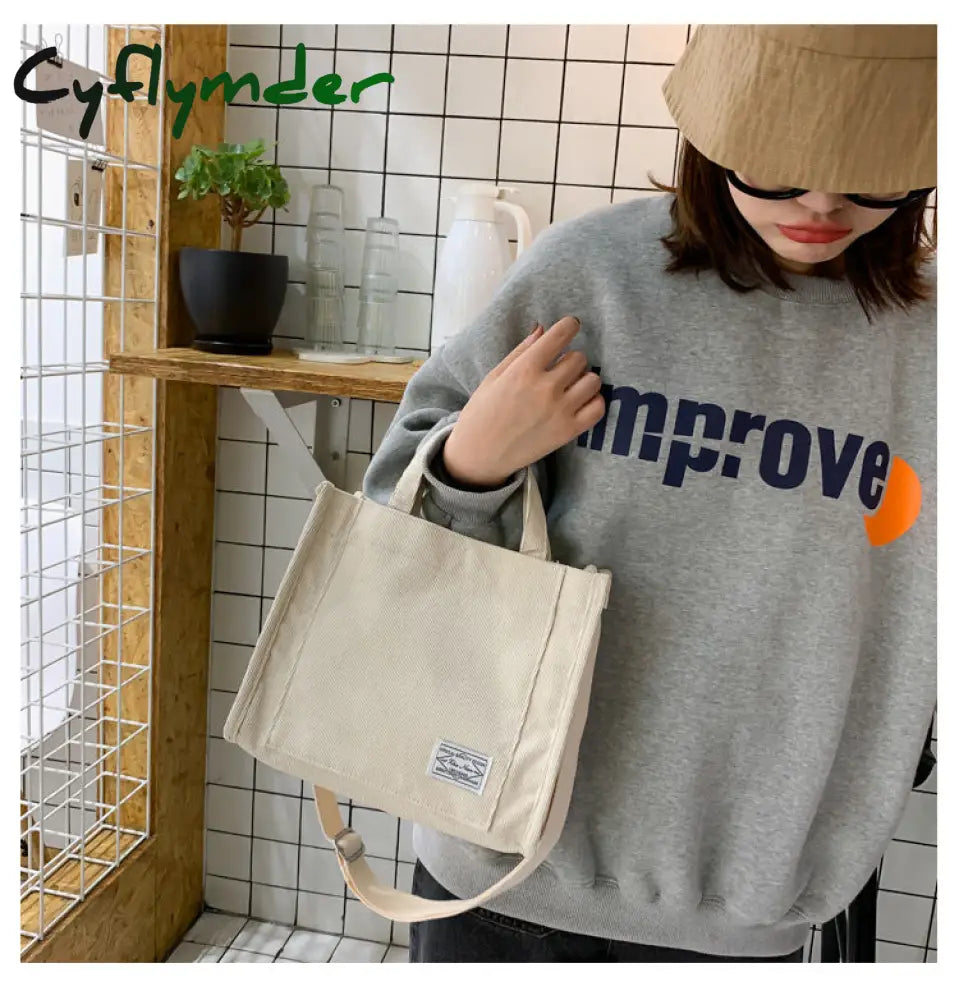 Cyflymder Women’s Bag Canvas Shoulder Crossbody Bags For Women Korean Female Handbags Tote With