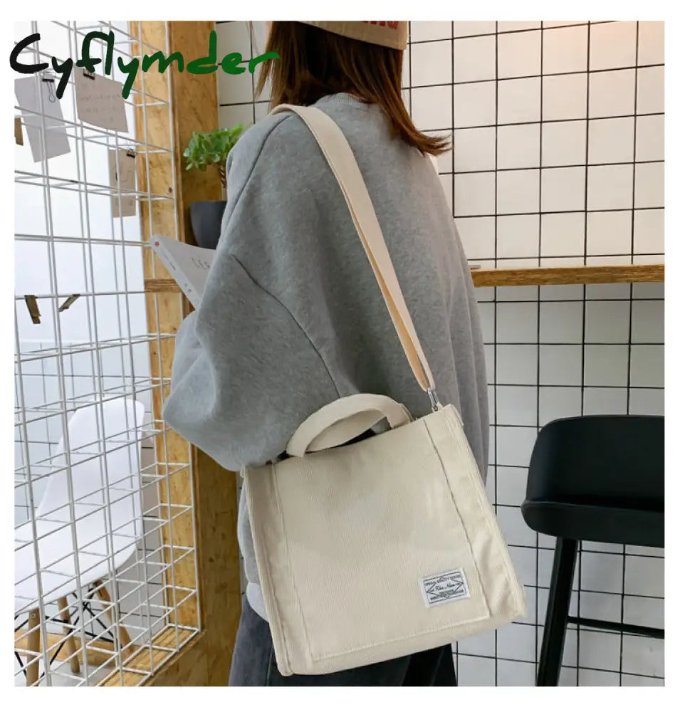 Cyflymder Women’s Bag Canvas Shoulder Crossbody Bags For Women Korean Female Handbags Tote With