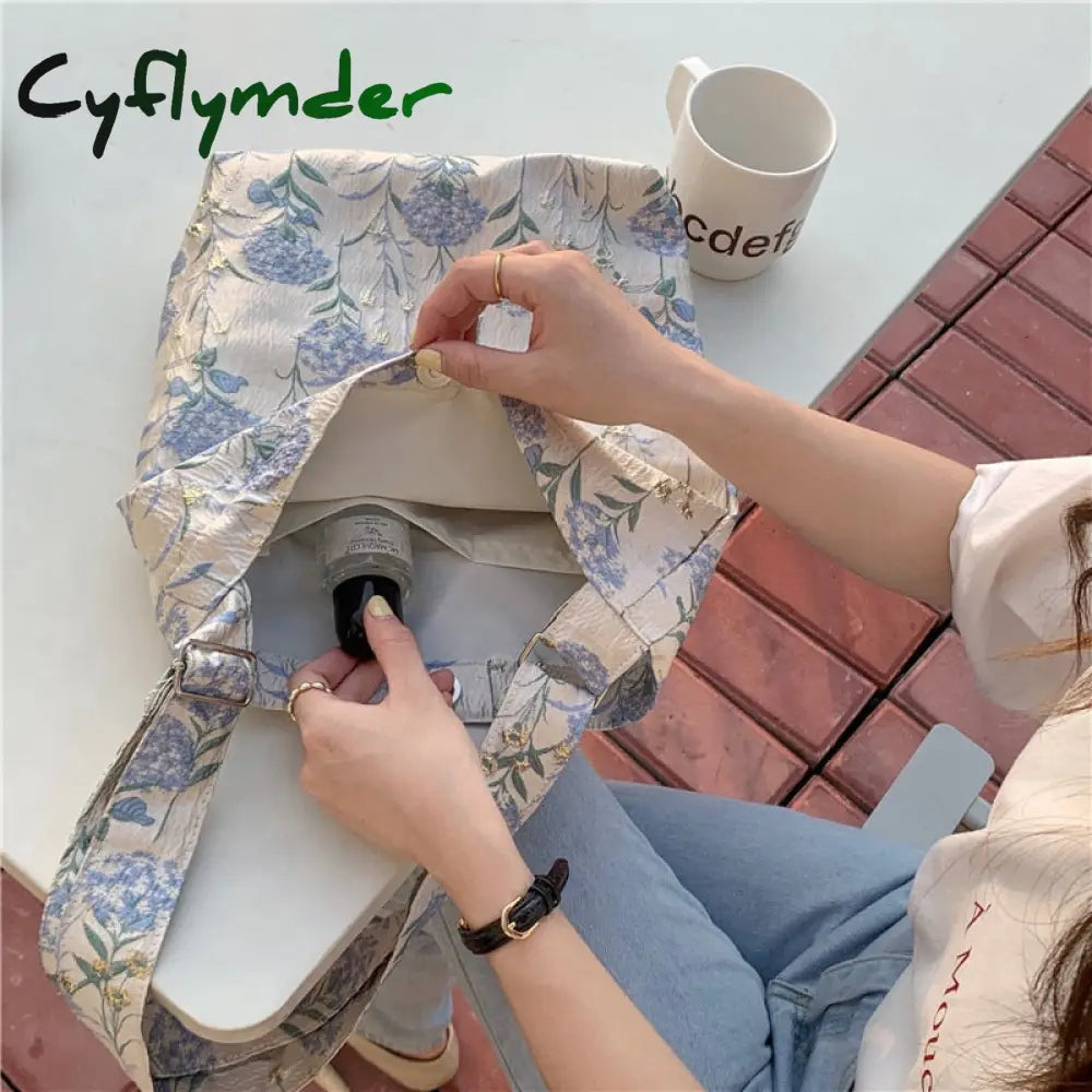 Cyflymder Women’s Bag Cheap Casual Large Capacity Shoulder Bags Shopper Canvas Fashion Harajuku