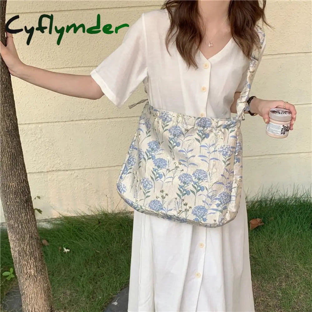 Cyflymder Women’s Bag Cheap Casual Large Capacity Shoulder Bags Shopper Canvas Fashion Harajuku