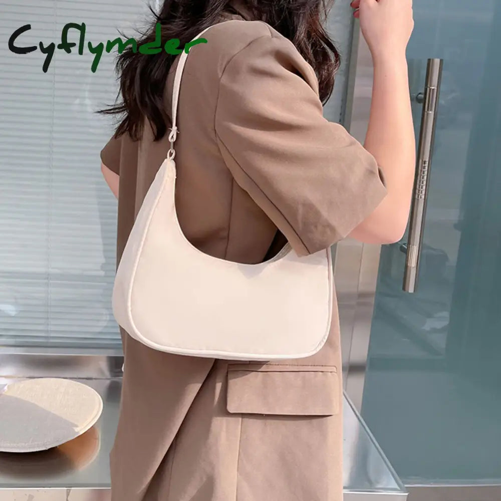 Cyflymder Women’s Bag Soft Pu Leather Women Shoulder Underarm Retro Solid Color Ladies Handbags