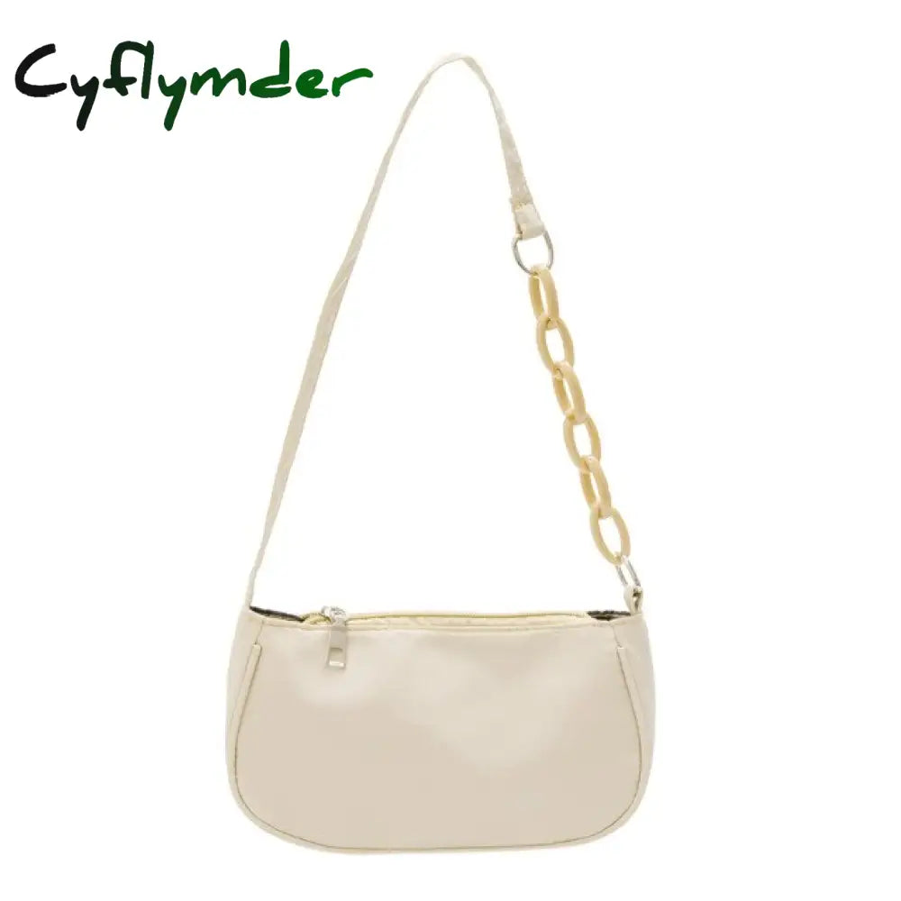 Cyflymder Women’s Bag Soft Pu Leather Women Shoulder Underarm Retro Solid Color Ladies Handbags