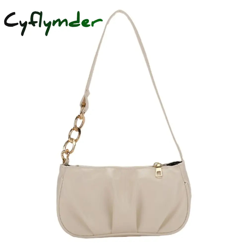 Cyflymder Women’s Bag Soft Pu Leather Women Shoulder Underarm Retro Solid Color Ladies Handbags