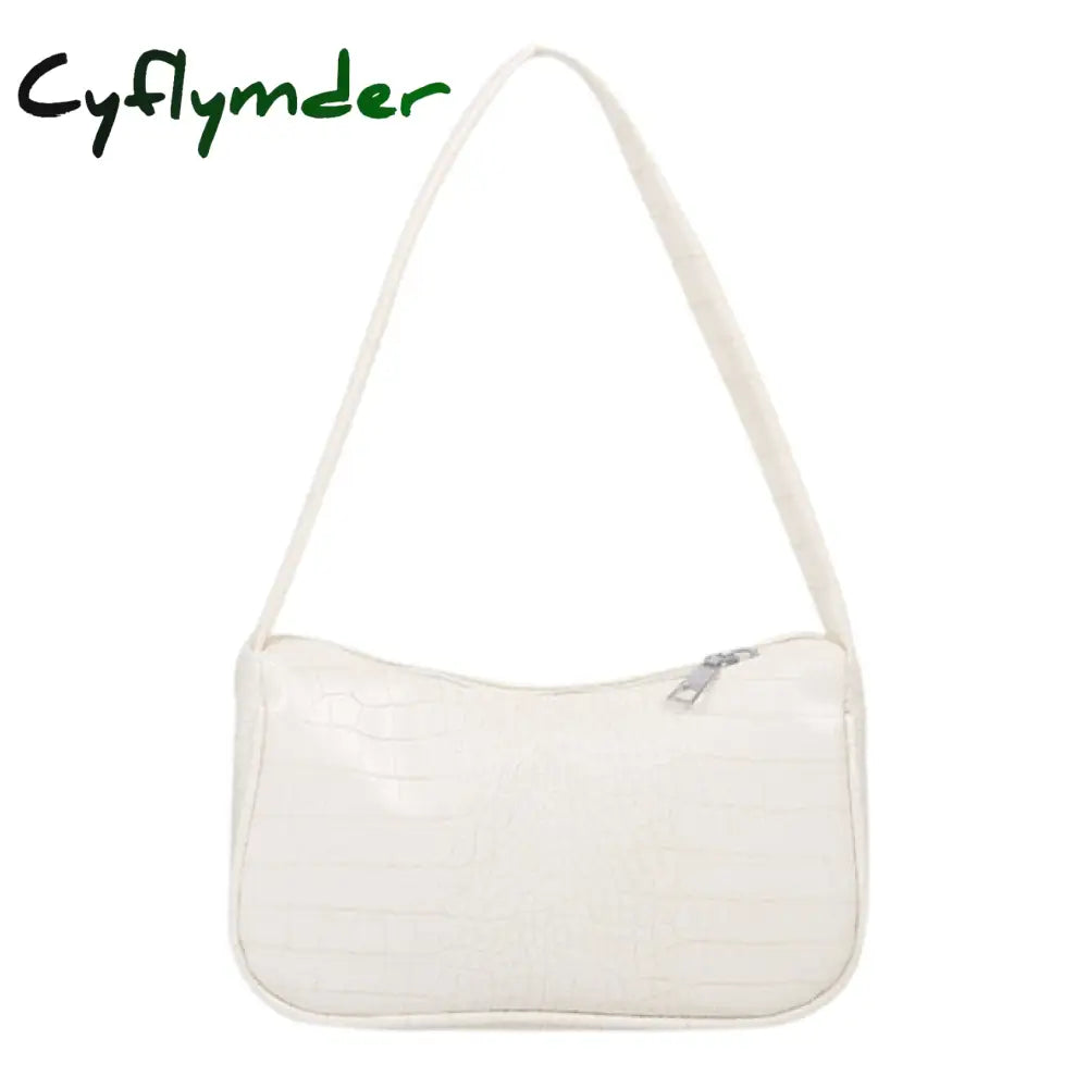 Cyflymder Women’s Bag Soft Pu Leather Women Shoulder Underarm Retro Solid Color Ladies Handbags