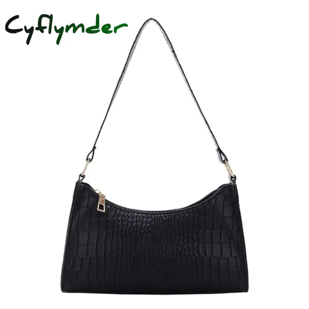 Cyflymder Women’s Bag Soft Pu Leather Women Shoulder Underarm Retro Solid Color Ladies Handbags