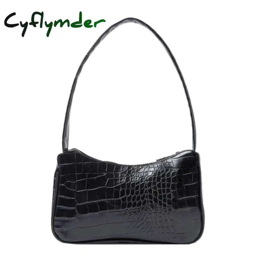 Cyflymder Women’s Bag Soft Pu Leather Women Shoulder Underarm Retro Solid Color Ladies Handbags