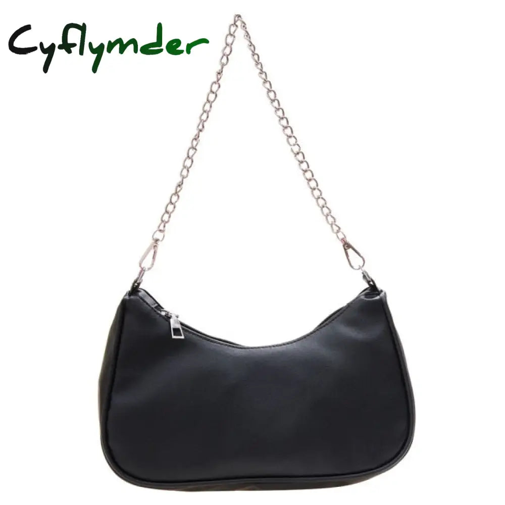 Cyflymder Women’s Bag Soft Pu Leather Women Shoulder Underarm Retro Solid Color Ladies Handbags