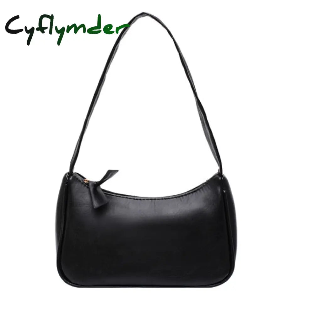 Cyflymder Women’s Bag Soft Pu Leather Women Shoulder Underarm Retro Solid Color Ladies Handbags
