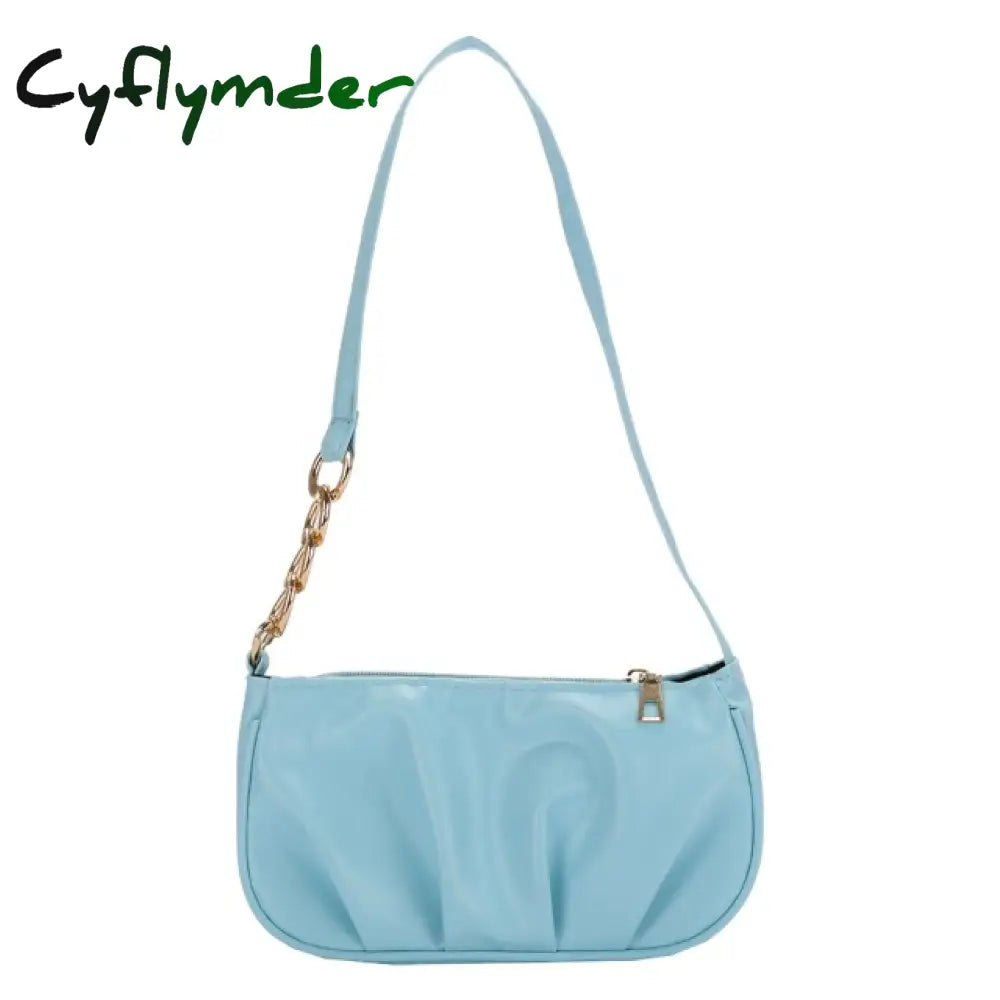 Cyflymder Women’s Bag Soft Pu Leather Women Shoulder Underarm Retro Solid Color Ladies Handbags