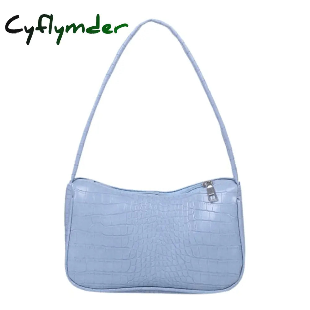 Cyflymder Women’s Bag Soft Pu Leather Women Shoulder Underarm Retro Solid Color Ladies Handbags