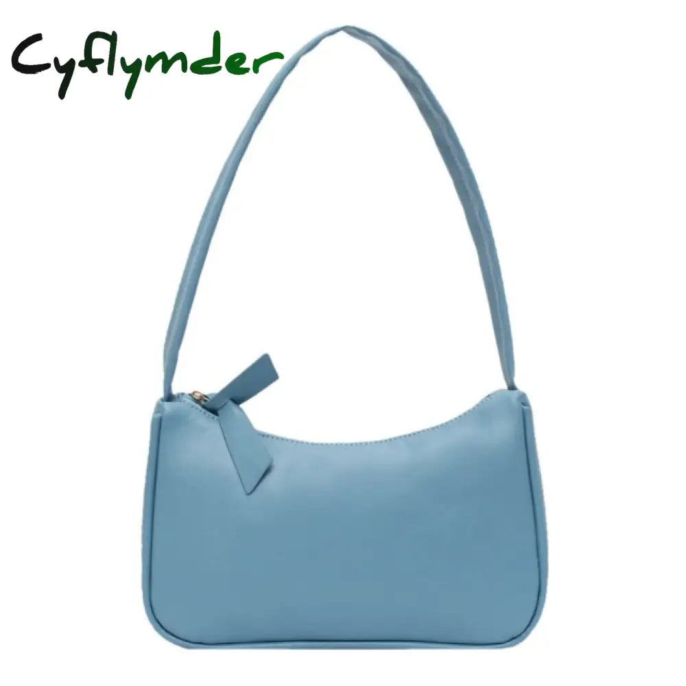 Cyflymder Women’s Bag Soft Pu Leather Women Shoulder Underarm Retro Solid Color Ladies Handbags