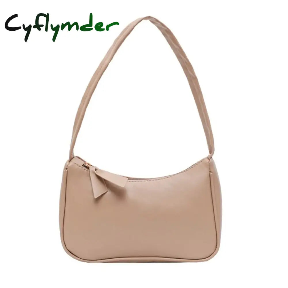 Cyflymder Women’s Bag Soft Pu Leather Women Shoulder Underarm Retro Solid Color Ladies Handbags