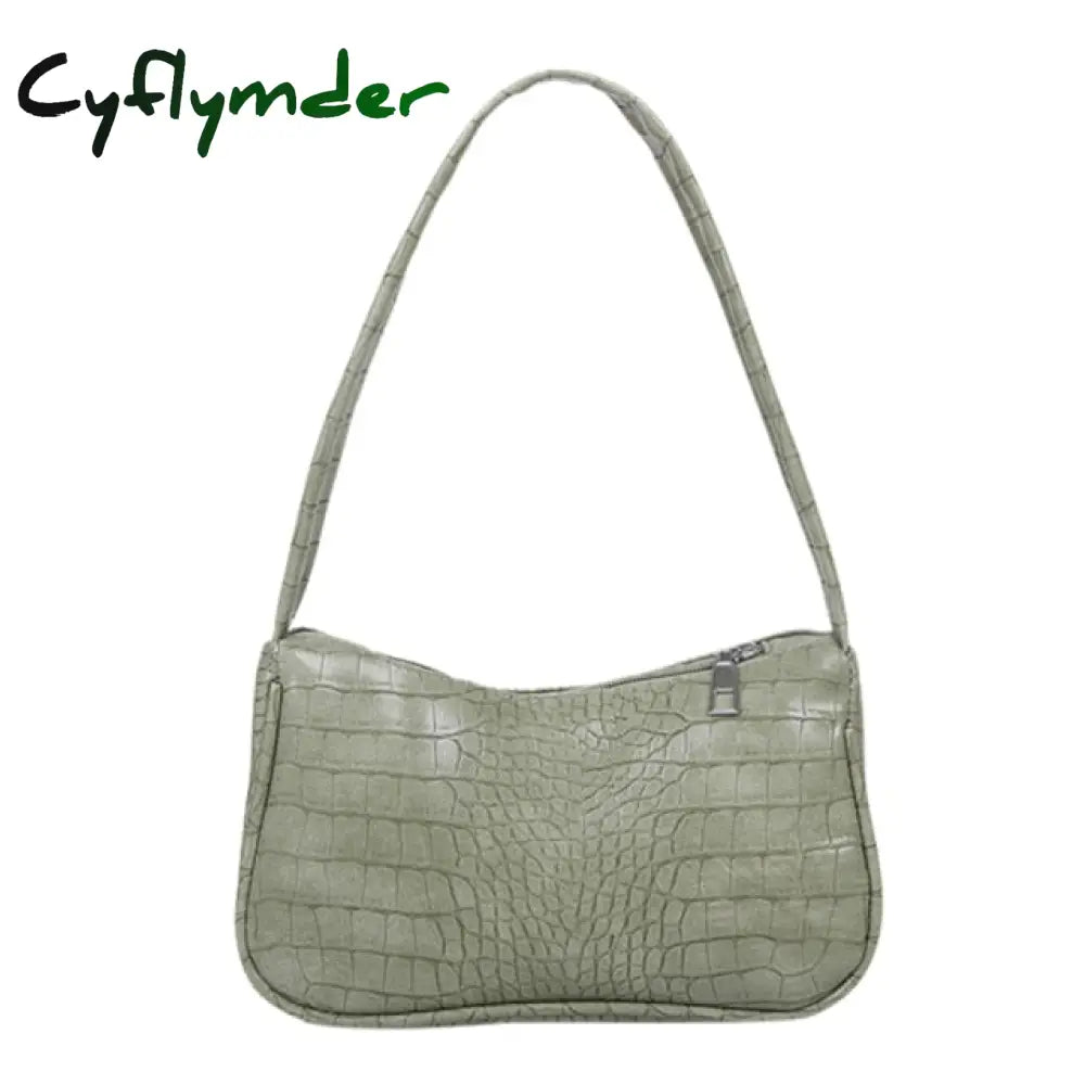 Cyflymder Women’s Bag Soft Pu Leather Women Shoulder Underarm Retro Solid Color Ladies Handbags
