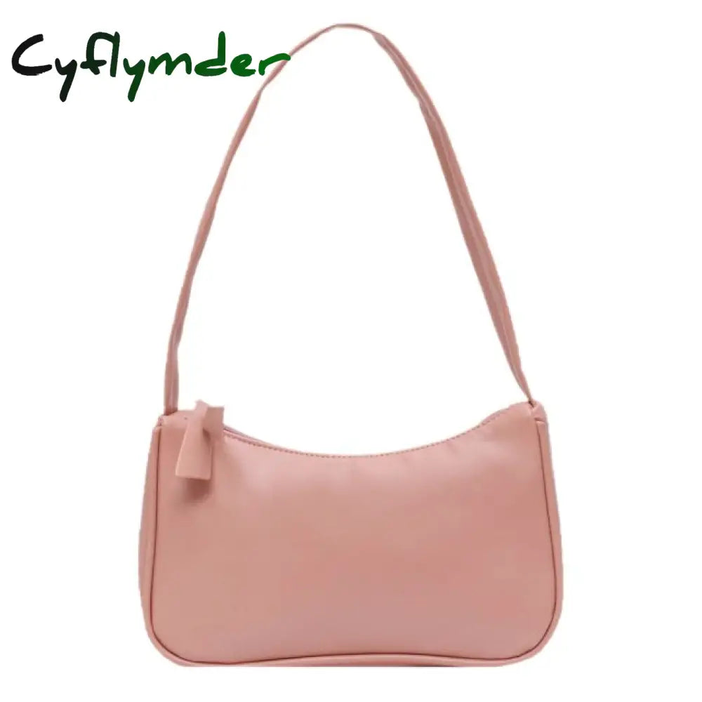 Cyflymder Women’s Bag Soft Pu Leather Women Shoulder Underarm Retro Solid Color Ladies Handbags