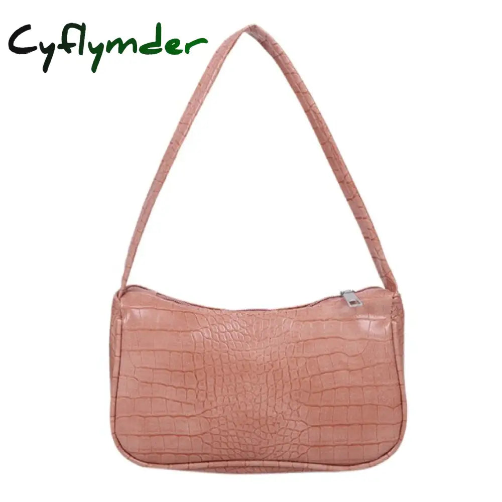 Cyflymder Women’s Bag Soft Pu Leather Women Shoulder Underarm Retro Solid Color Ladies Handbags