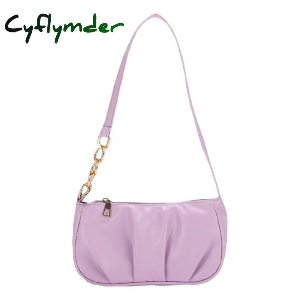Cyflymder Women’s Bag Soft Pu Leather Women Shoulder Underarm Retro Solid Color Ladies Handbags