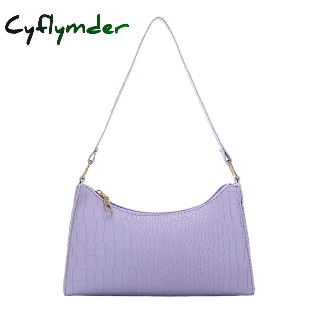 Cyflymder Women’s Bag Soft Pu Leather Women Shoulder Underarm Retro Solid Color Ladies Handbags