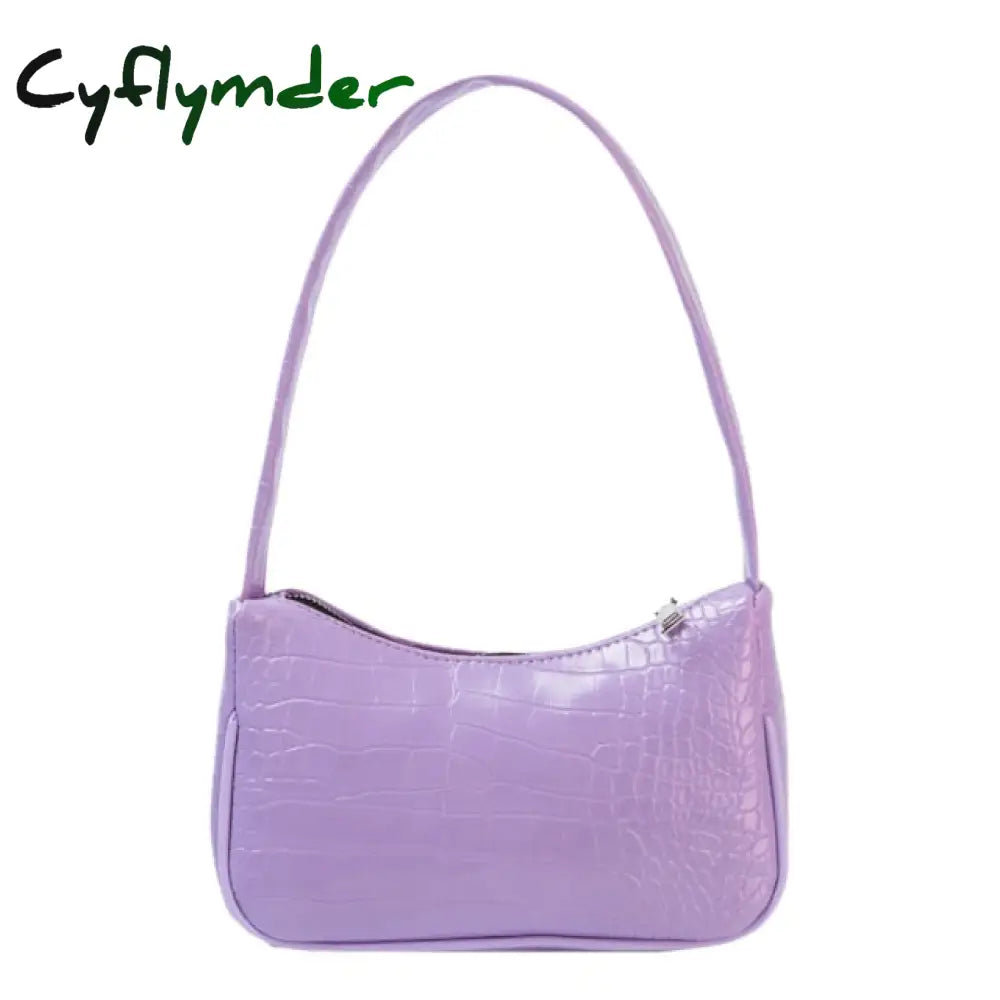 Cyflymder Women’s Bag Soft Pu Leather Women Shoulder Underarm Retro Solid Color Ladies Handbags