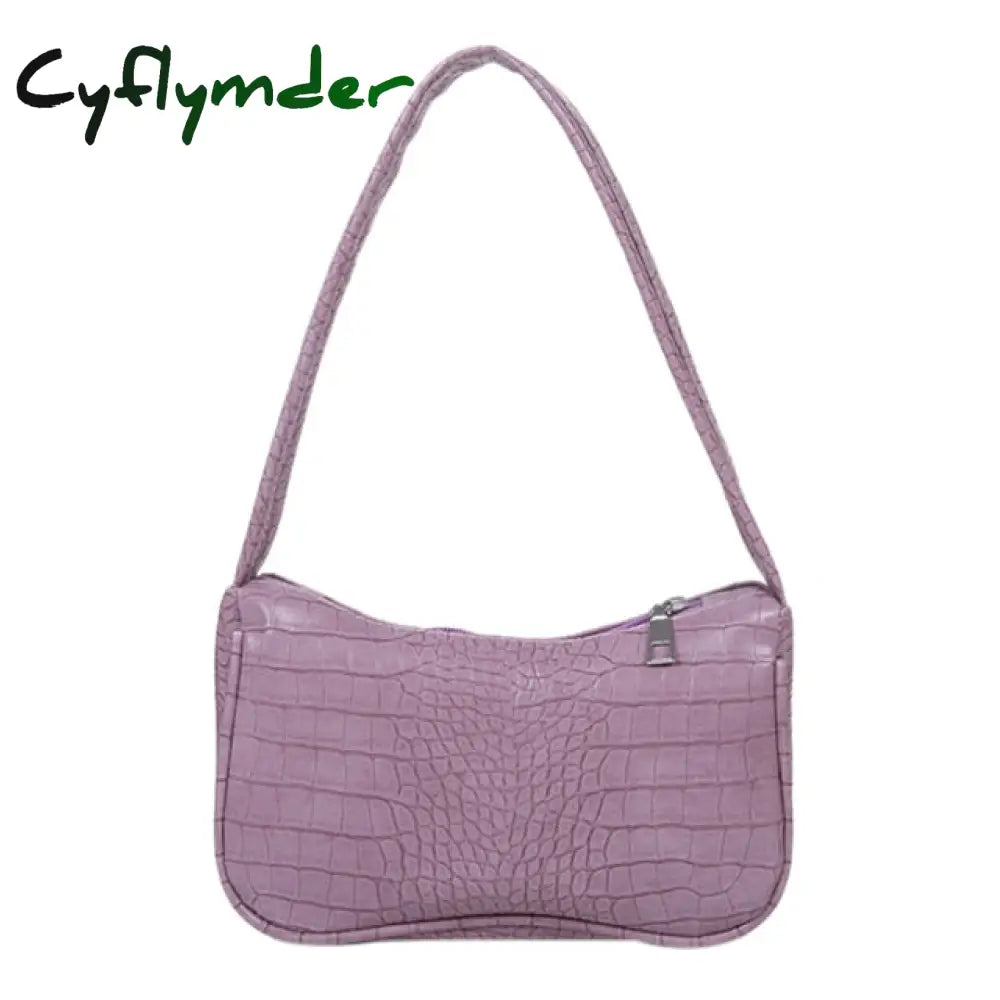 Cyflymder Women’s Bag Soft Pu Leather Women Shoulder Underarm Retro Solid Color Ladies Handbags
