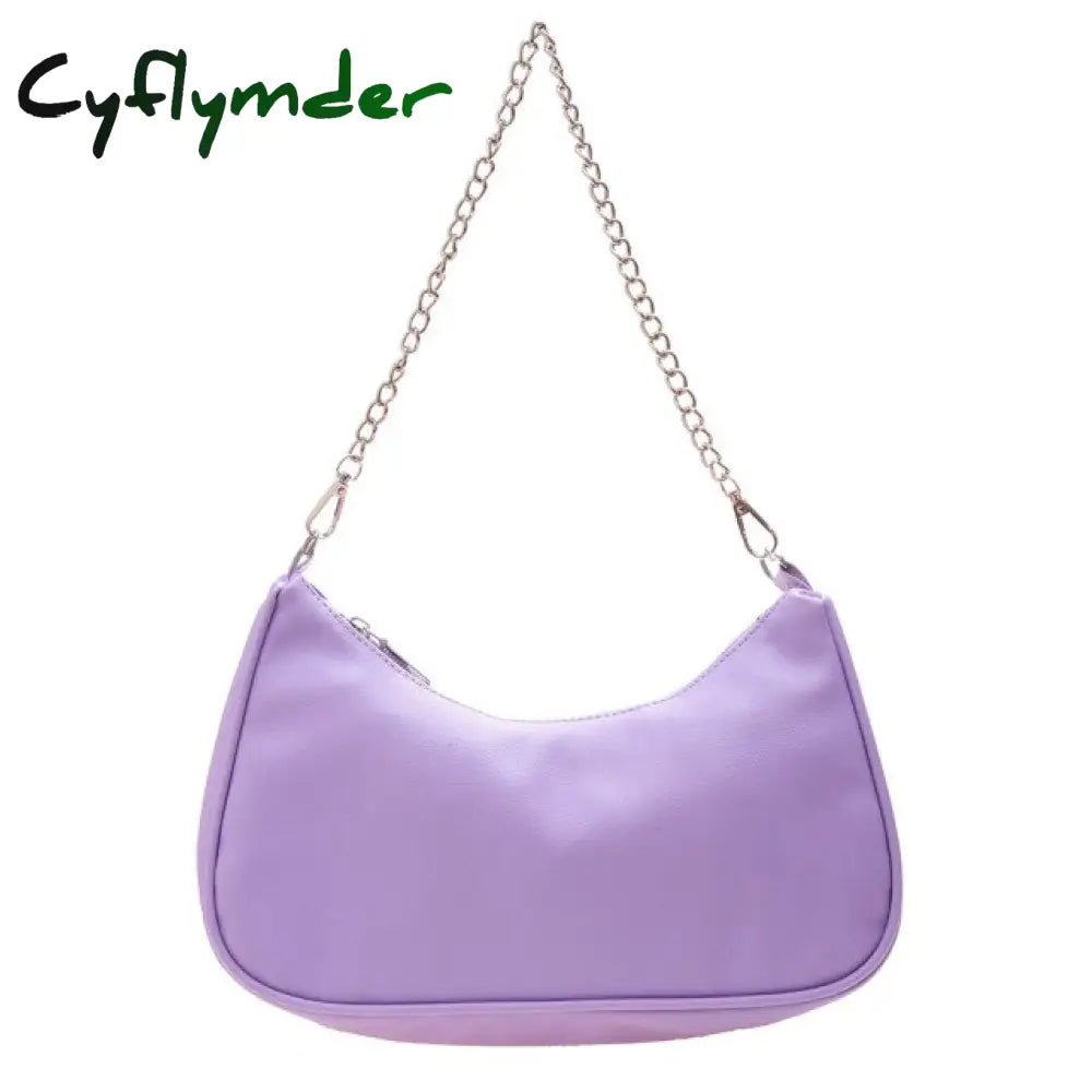 Cyflymder Women’s Bag Soft Pu Leather Women Shoulder Underarm Retro Solid Color Ladies Handbags