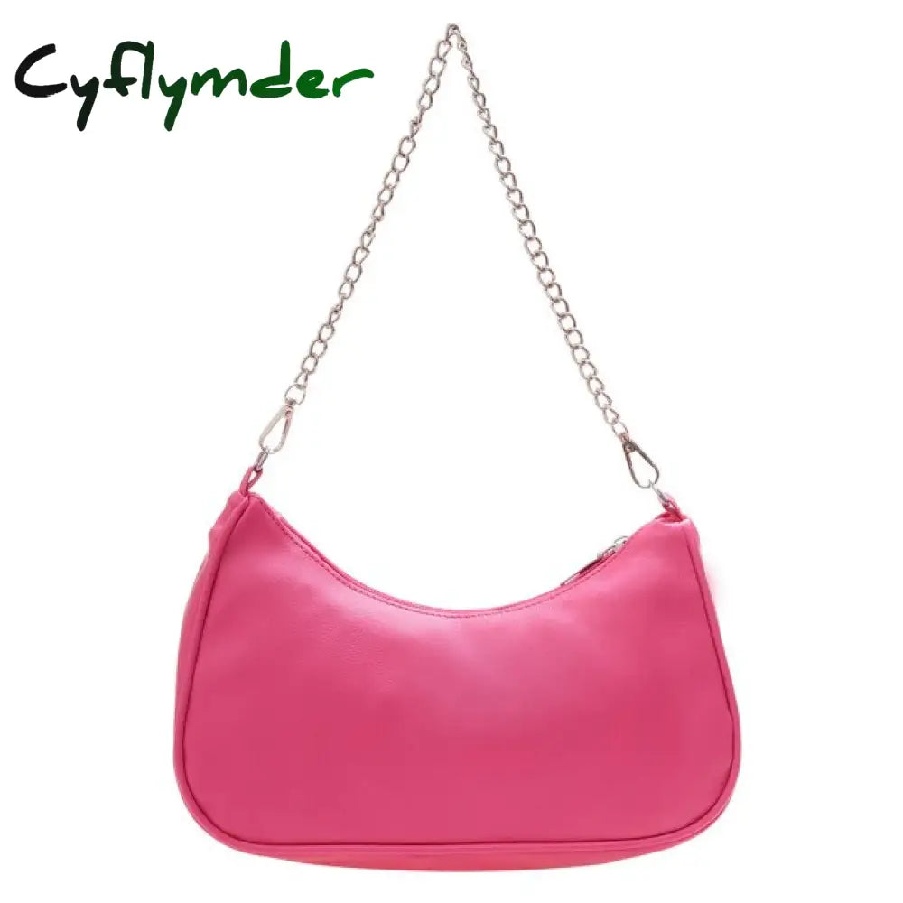 Cyflymder Women’s Bag Soft Pu Leather Women Shoulder Underarm Retro Solid Color Ladies Handbags