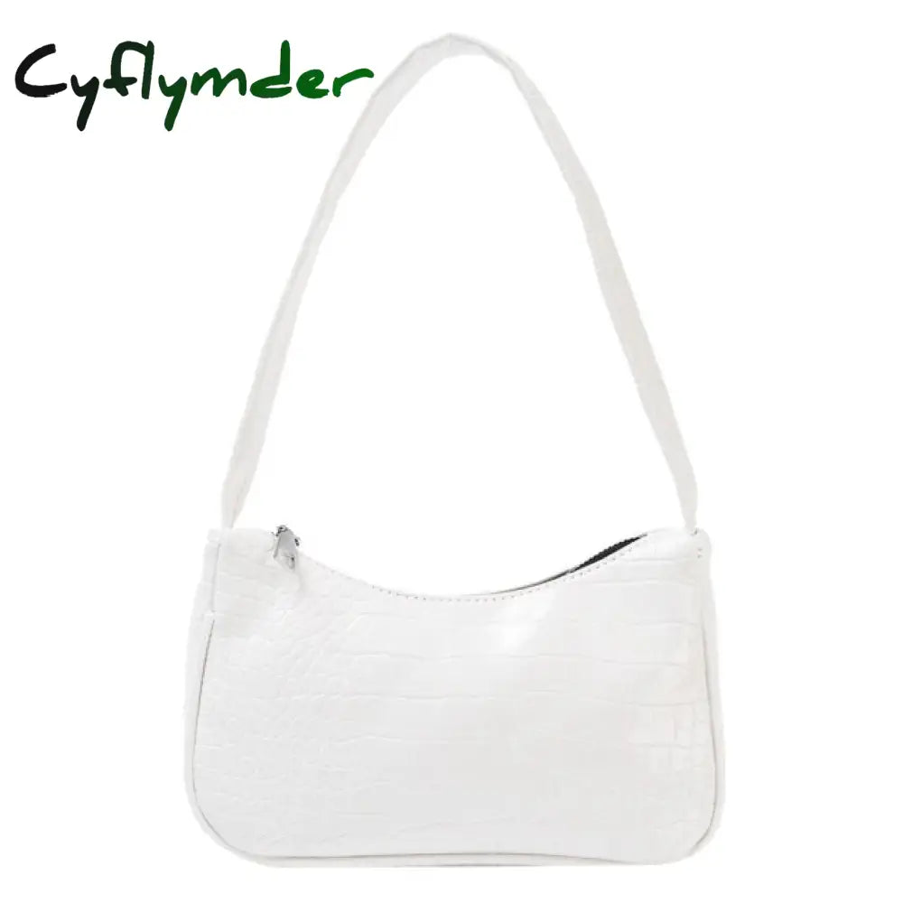 Cyflymder Women’s Bag Soft Pu Leather Women Shoulder Underarm Retro Solid Color Ladies Handbags