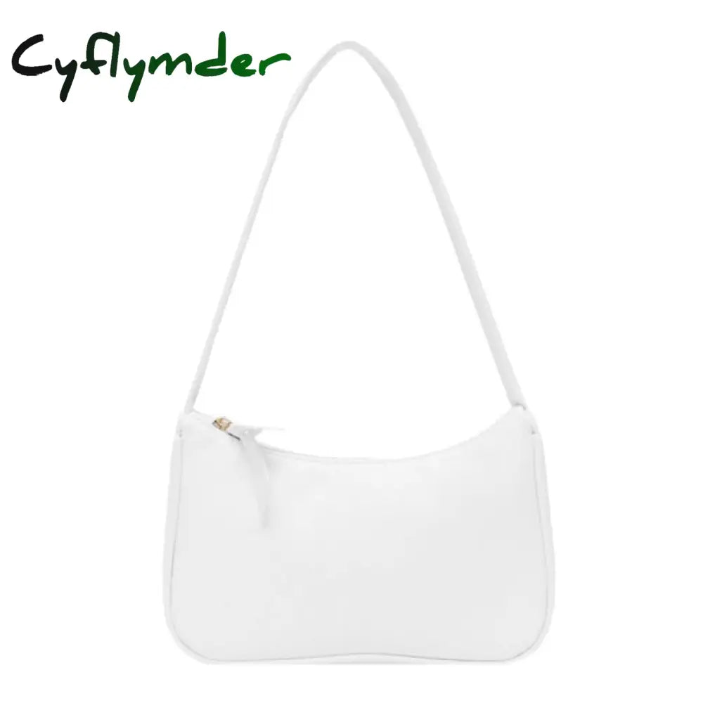 Cyflymder Women’s Bag Soft Pu Leather Women Shoulder Underarm Retro Solid Color Ladies Handbags