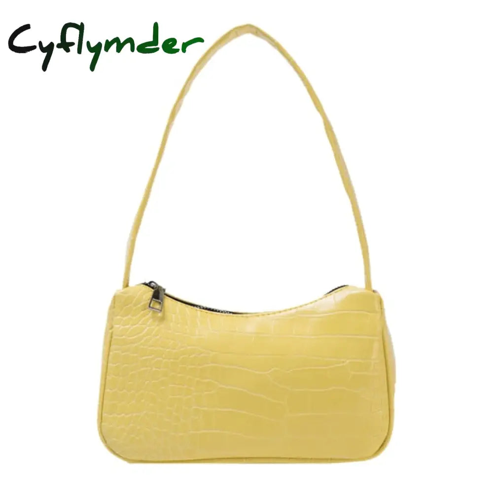 Cyflymder Women’s Bag Soft Pu Leather Women Shoulder Underarm Retro Solid Color Ladies Handbags