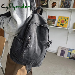 Cyflymder Women’s Bag Trend Gradient Denim Fabric Backpack Men’s Fashion Travel Unisex Student