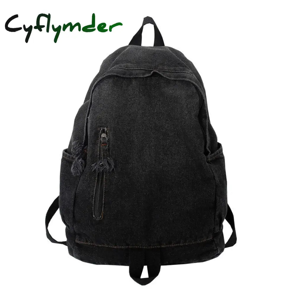 Cyflymder Women’s Bag Trend Gradient Denim Fabric Backpack Men’s Fashion Travel Unisex Student