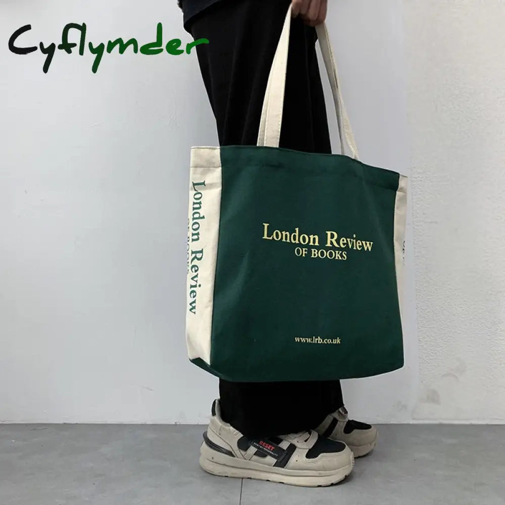Cyflymder Women’s Canvas Shoulder Shopper Bag Cotton Cloth Eco Big Shopping For Woman Girls