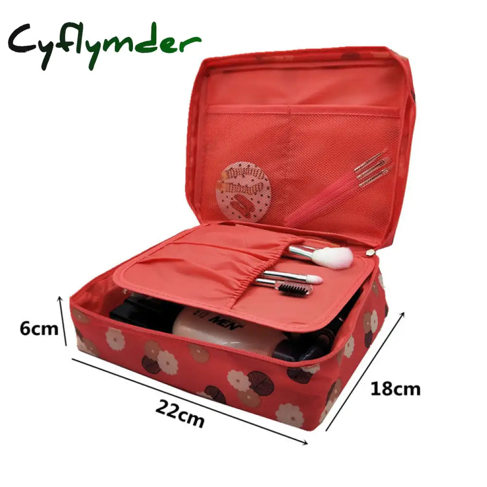 Cyflymder Womens Cosmetic Toiletry Bags Travel Makeup Bag Girl’s Cute Printing Organizer Make Up