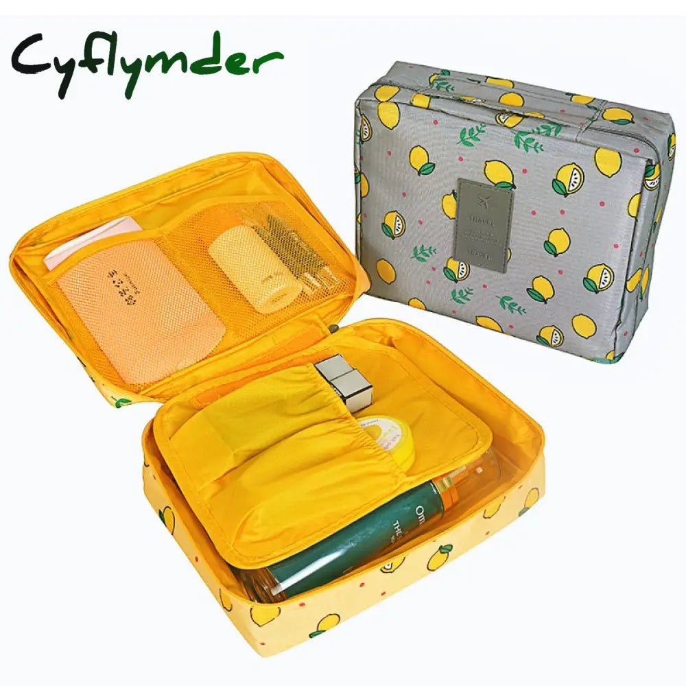 Cyflymder Womens Cosmetic Toiletry Bags Travel Makeup Bag Girl’s Cute Printing Organizer Make Up