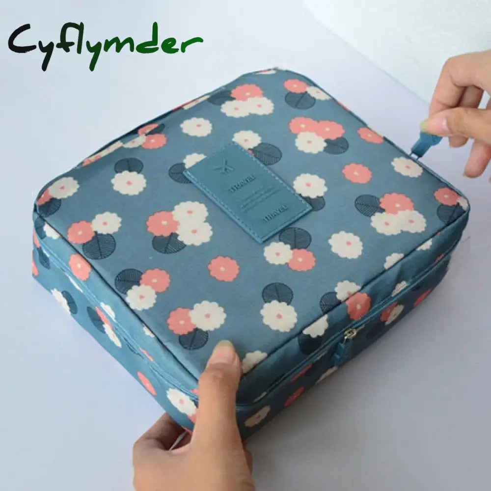 Cyflymder Womens Cosmetic Toiletry Bags Travel Makeup Bag Girl’s Cute Printing Organizer Make Up