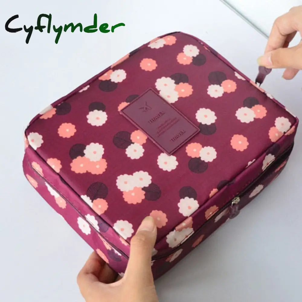 Cyflymder Womens Cosmetic Toiletry Bags Travel Makeup Bag Girl’s Cute Printing Organizer Make Up