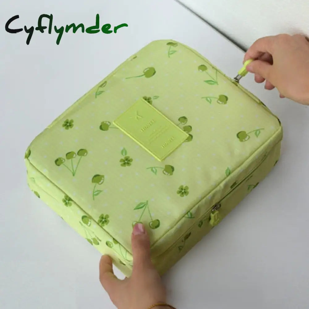 Cyflymder Womens Cosmetic Toiletry Bags Travel Makeup Bag Girl’s Cute Printing Organizer Make Up