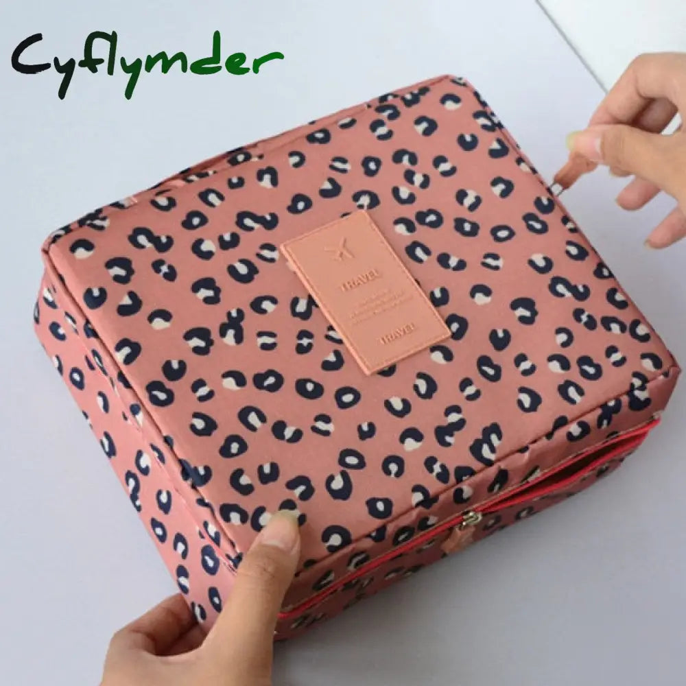 Cyflymder Womens Cosmetic Toiletry Bags Travel Makeup Bag Girl’s Cute Printing Organizer Make Up